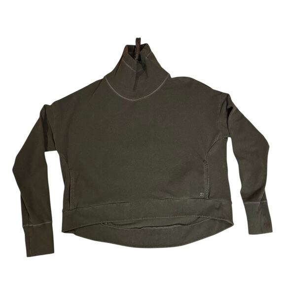 SWEATY BETTY Olive Green Harmonise Long Sleeve Luxe Sweatshirt Women's Size XL - Picture 2 of 11